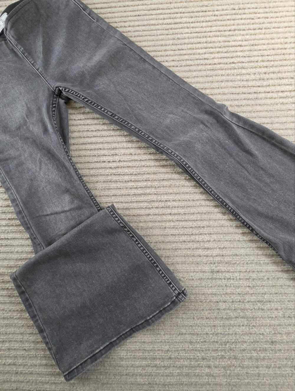 Free People We The Free Pull On Flare Stretch High Rise Pants Gray SZ 27x32
